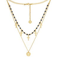 Cross necklace with Swarovski crystals