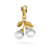 Swarovski pearls silver charm cherry