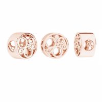 silver rose gold plated openwork bead