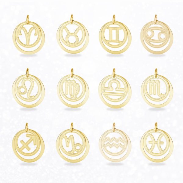 gold plated zodiac pendants