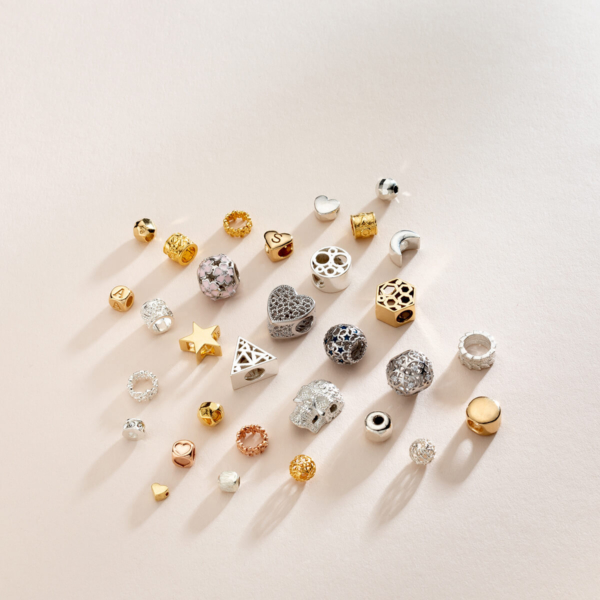 srebrne półfabrykaty typu beads