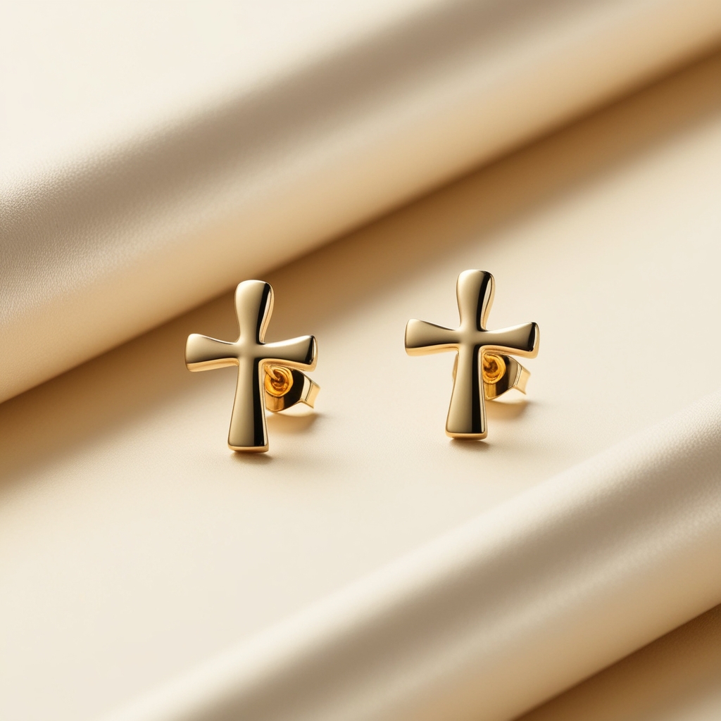 kolczyki z krzyżykiem